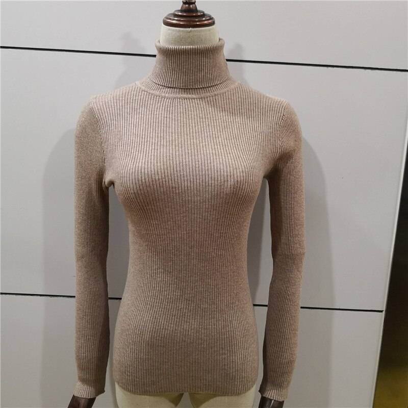 Slim Fit Women Turtleneck Knitted Sweater