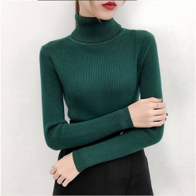 Slim Fit Women Turtleneck Knitted Sweater
