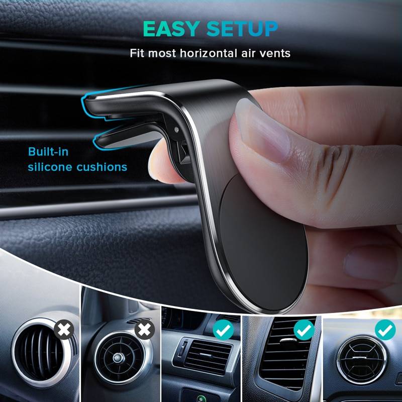 Magnetic Car Phone Holder Accessories Auto Supplies Color : Black|New Black|Silver|New Silver Magnetic Car Phone Holder Accessories Auto Supplies