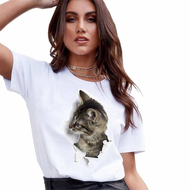 3D Kitten Printed T-Shirt 3D Kitten Printed T-Shirt