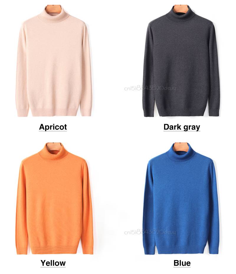Autumn Winter Men's Turtleneck Sweater Pullover