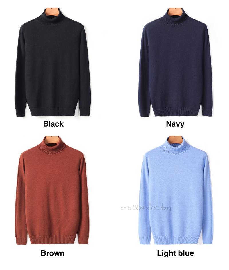 Autumn Winter Men's Turtleneck Sweater Pullover