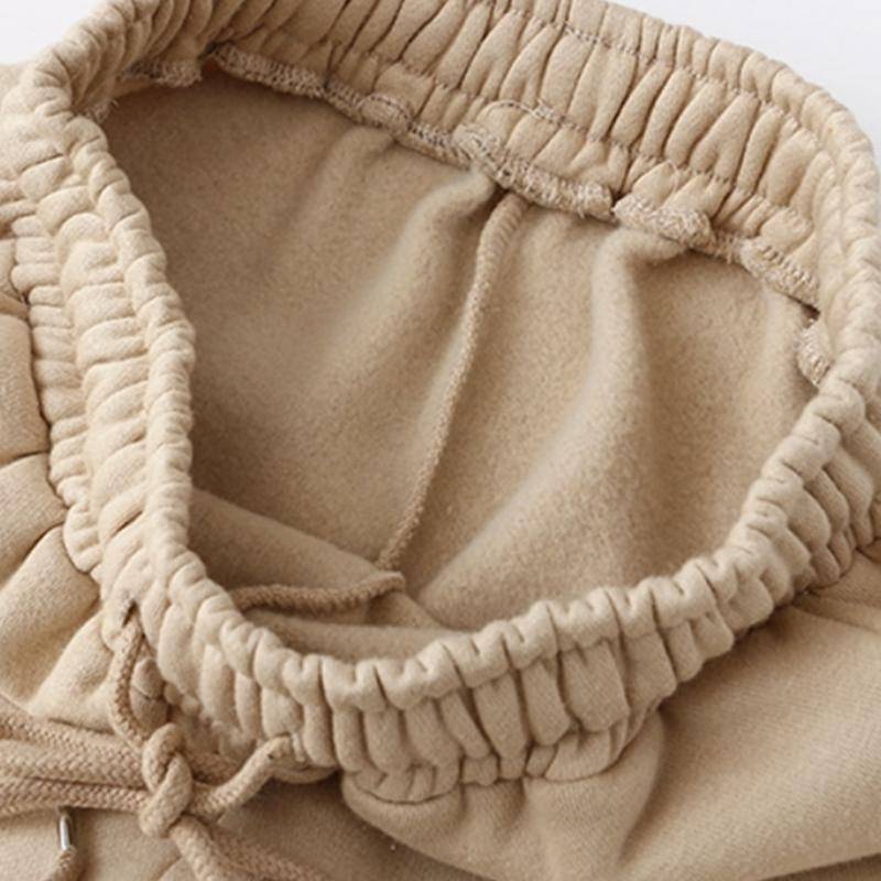 Women Thick Fleece 100% Cotton Hoodie and Pants Set