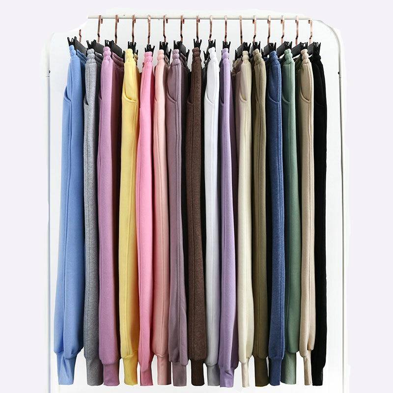 Women Thick Fleece 100% Cotton Hoodie and Pants Set