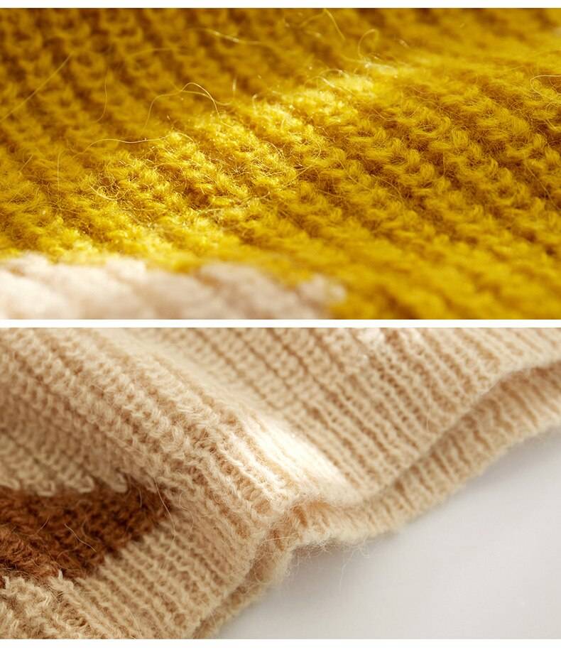 Women's Loose Sweater Pullover with Geometric Design