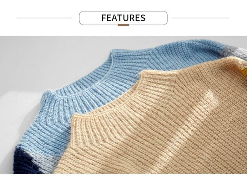 Women's Loose Sweater Pullover with Geometric Design