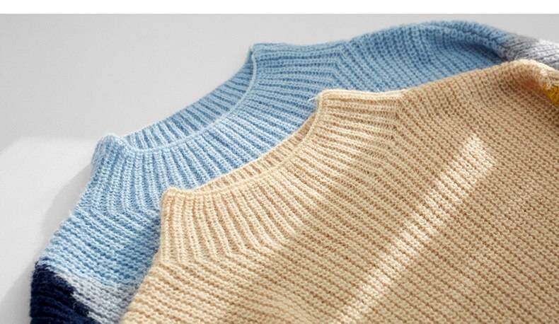 Women's Loose Sweater Pullover with Geometric Design