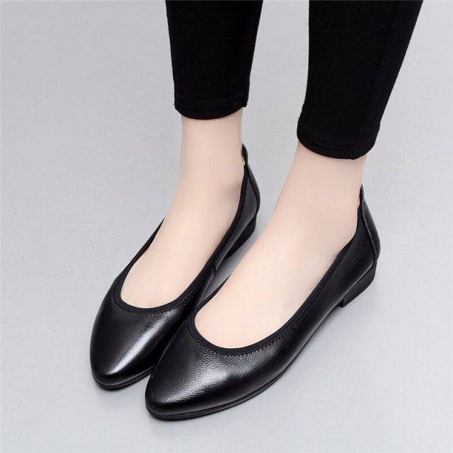 Genuine Leather Ballet Flat Shoes Leshopp 8914