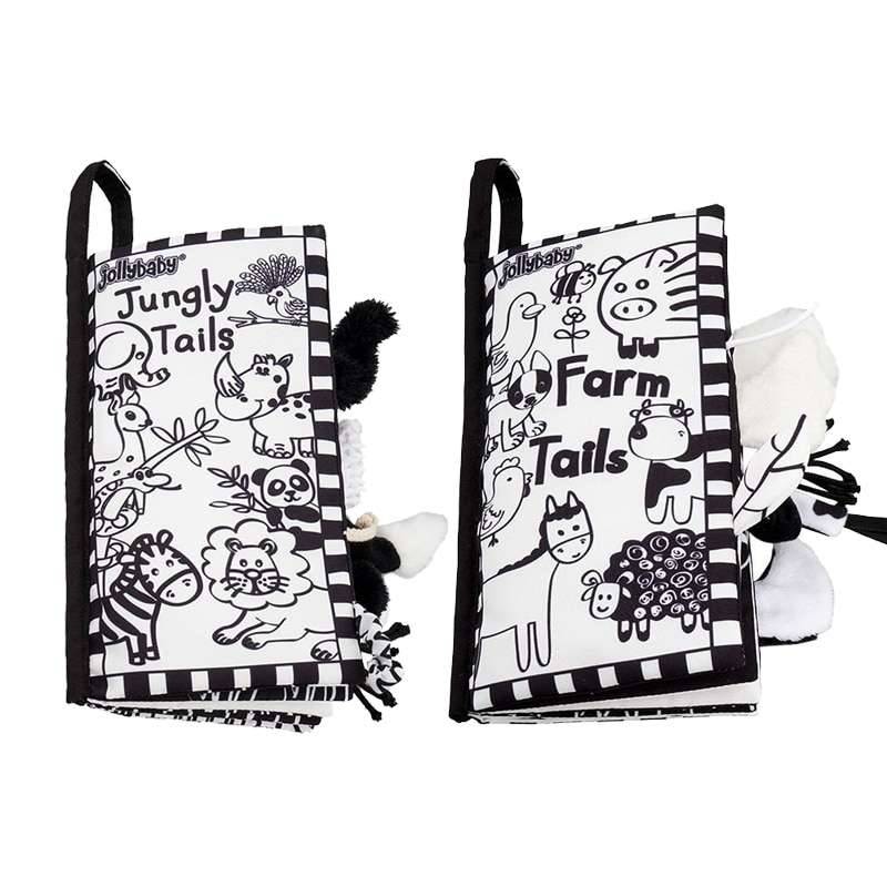 Black and White Soft Cloth Books for Babies Clothing and Accessories Kids and Babies Type : Farm Tails|Jungly Tails Black and White Soft Cloth Books for Babies Clothing and Accessories Kids and Babies