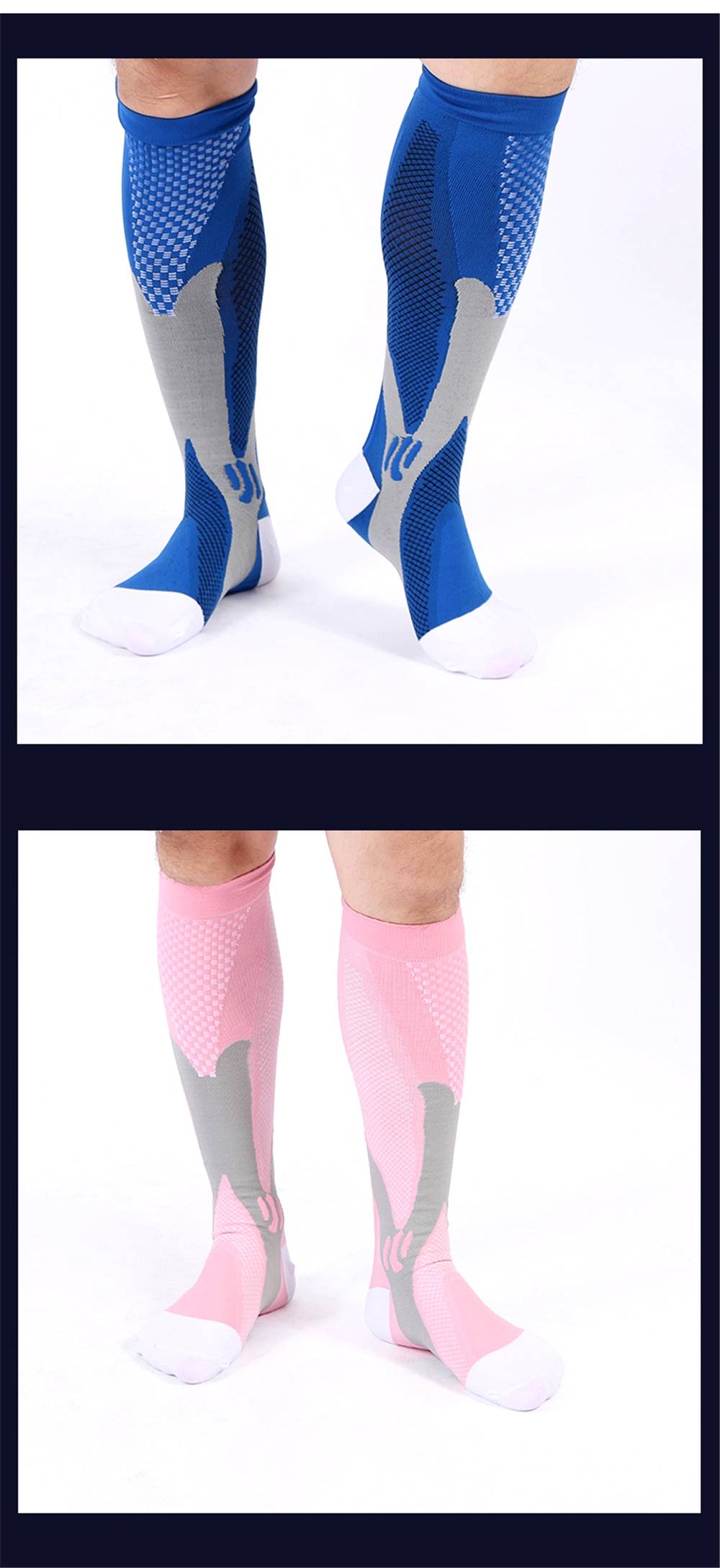 Leg Support Stretch Pression Socks Men Women Running Athletic Medical Pregnancy Travel Football Breathable Adult Sports Socks