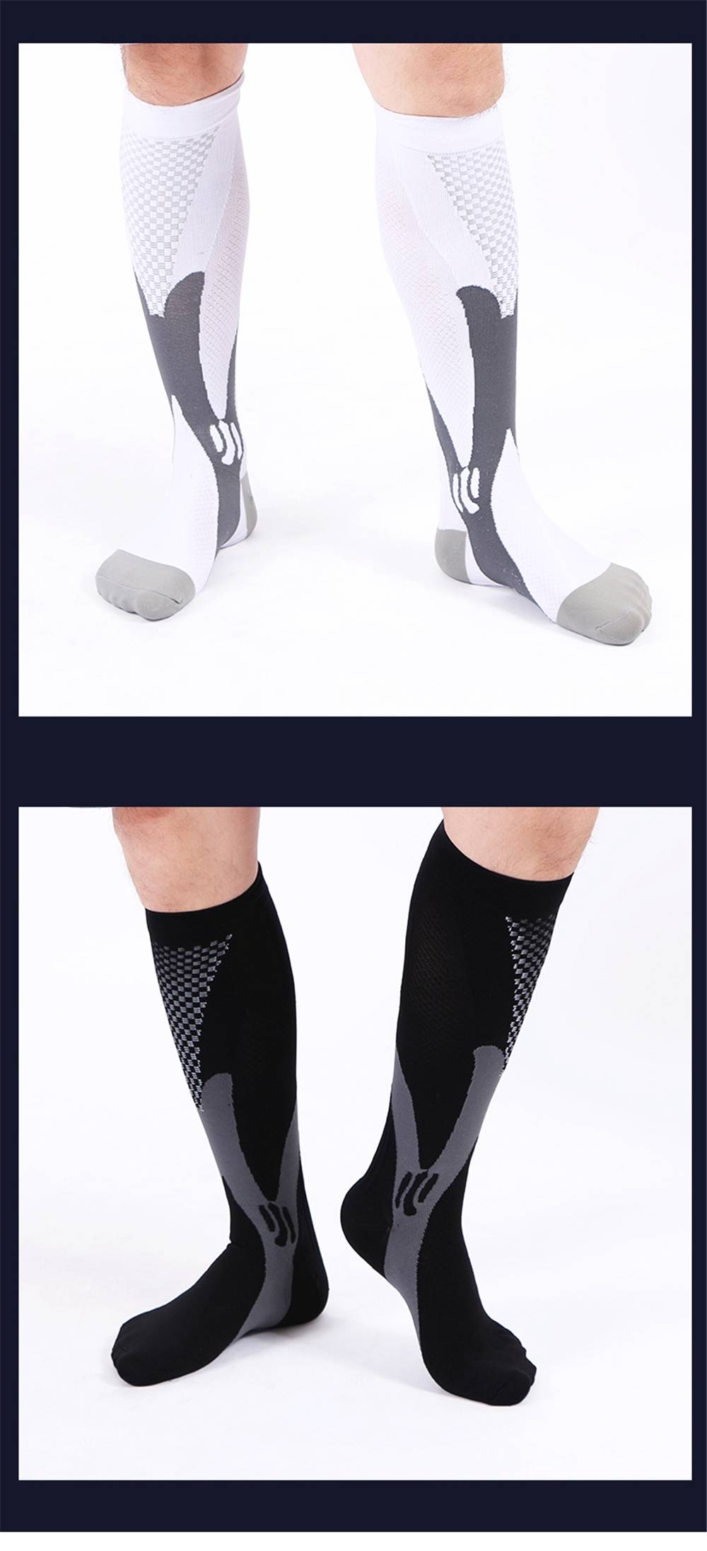 Leg Support Stretch Pression Socks Men Women Running Athletic Medical Pregnancy Travel Football Breathable Adult Sports Socks
