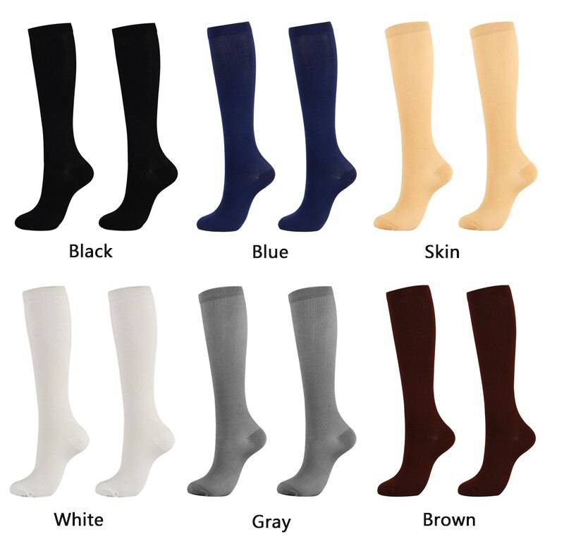 6 Pairs/Lot Compression Socks for Women and Men Relief Leg Pain Prevent Varicose Veins Fit Leg Edema Patients, Athletic, Running
