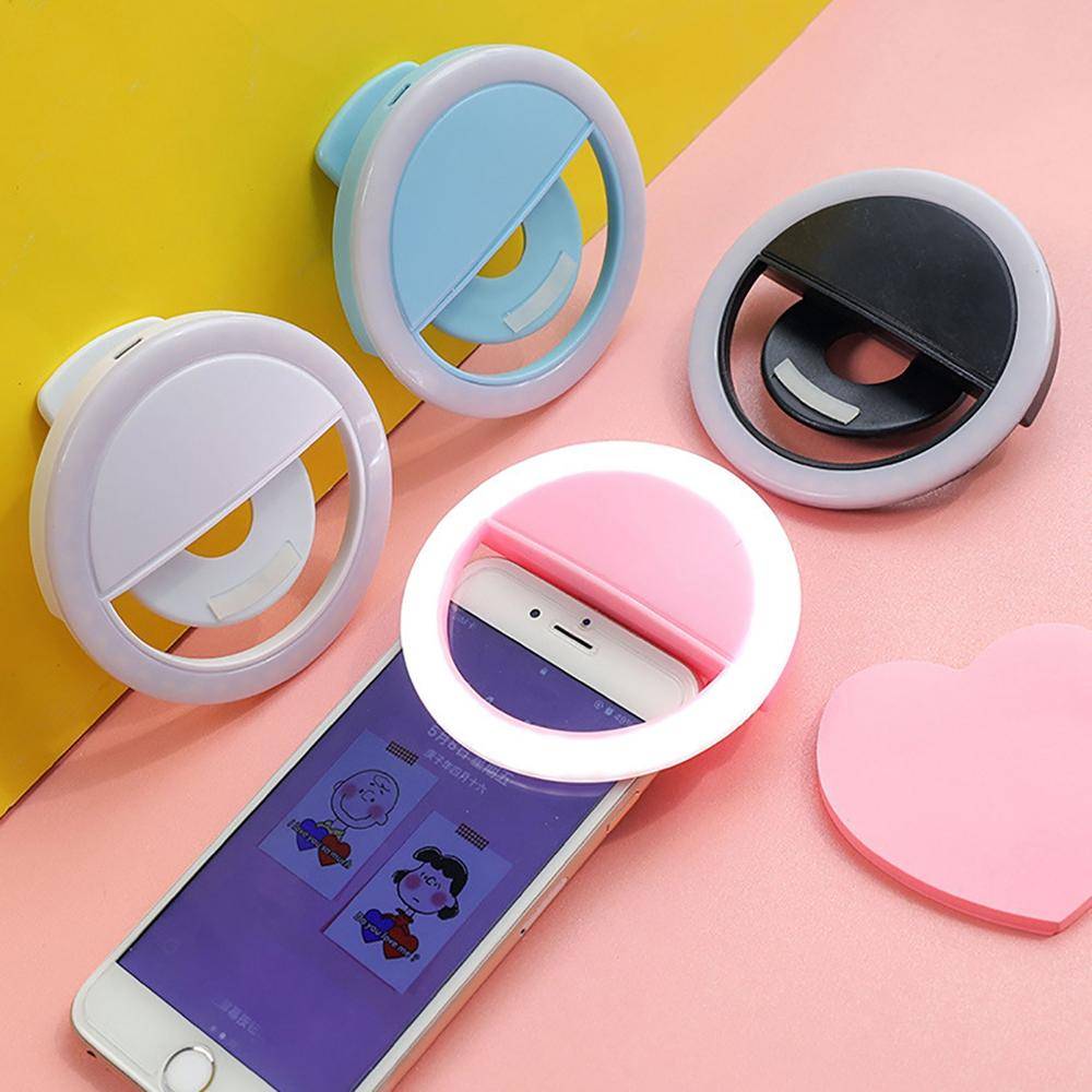 Selfie Ring LED Light Clip on Rechargeable for Phone Tablet Laptop Makeup Mirror Accessories Electronics Gadgets Color : white|pink|blue|black Selfie Ring LED Light Clip on Rechargeable for Phone Tablet Laptop Makeup Mirror Accessories Electronics Gadgets