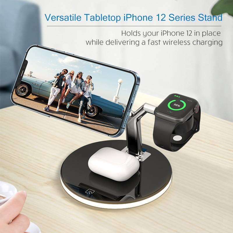 3 in 1 Wireless Charging Station Accessories Electronics Gadgets Home Accessories and Essentials Color : White Charging QC EU|White Charging QC US|White|Black Charging QC EU|Black|Black Charging QC US 3 in 1 Wireless Charging Station Accessories Electronics Gadgets Home Accessories and Essentials
