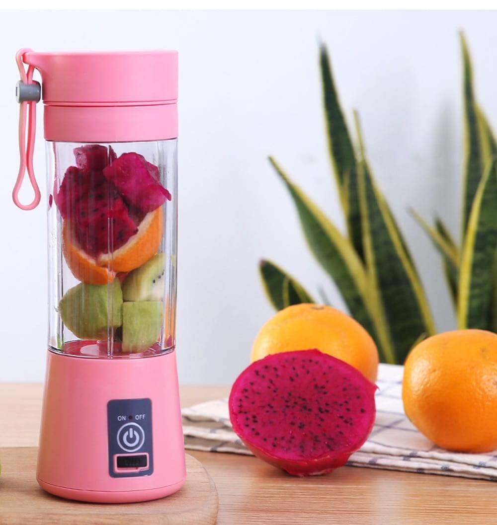13-Ounce USB-Rechargeable Fruit Blender Color : Purple|Blue|Pink|Green 13-Ounce USB-Rechargeable Fruit Blender